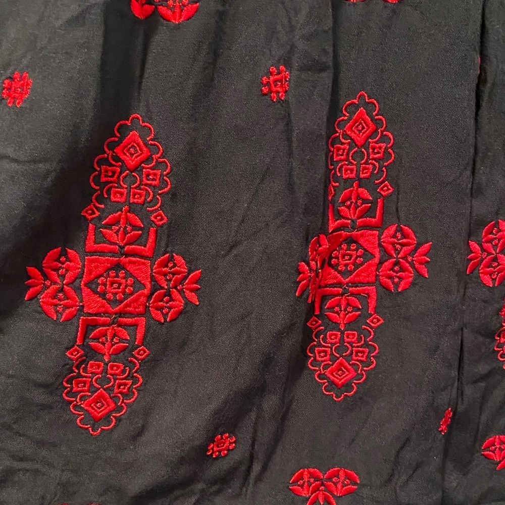 Anandas Collection ❤️ Black Dress with Red Embroidery Valentine’s (XL) - Picture 3 of 8